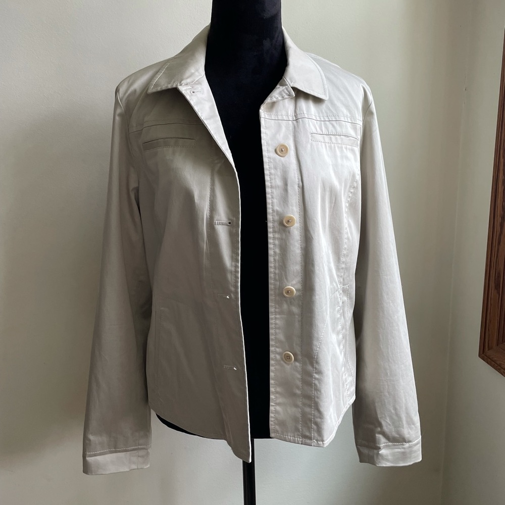 Façonnable Button-Up Tan Utility Jacket Size M